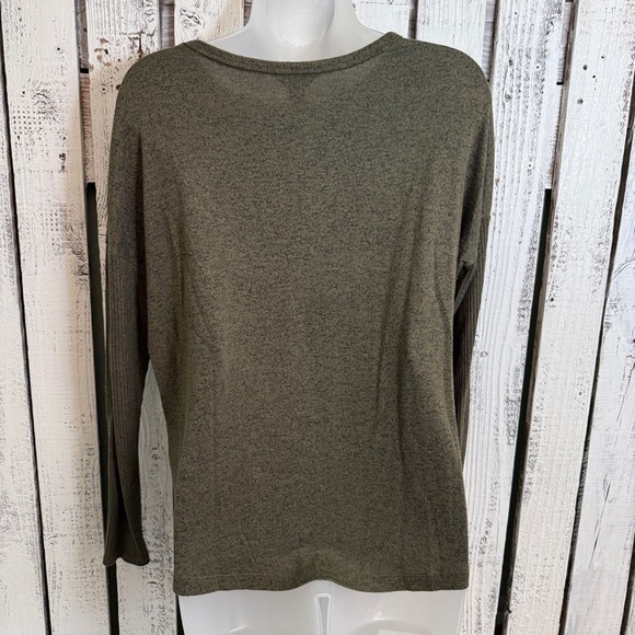 Buffalo David Bitton Womens Ribbed Sleeve Cozy Long Sleeve Size Small Dark Green - Picture 5 of 7